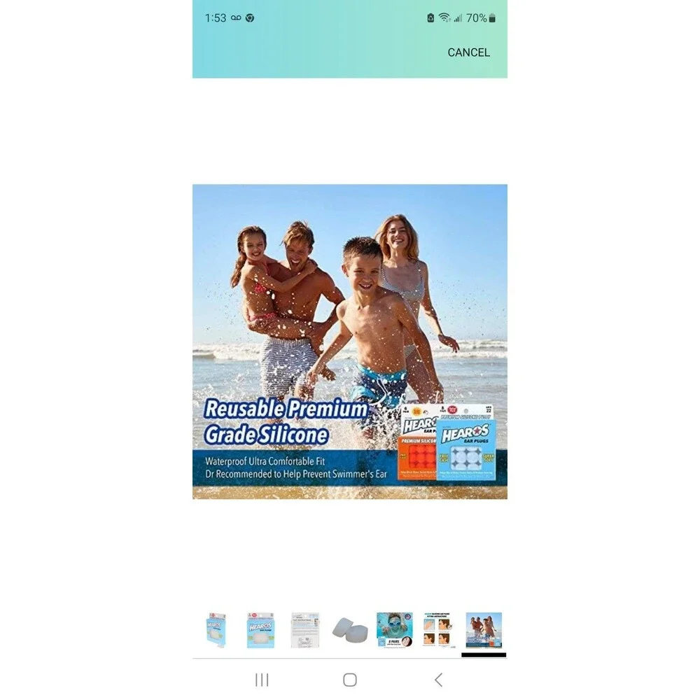 Hearos 5068 Moldable Silicone Waterproof Swimming Earplugs Pack of 8